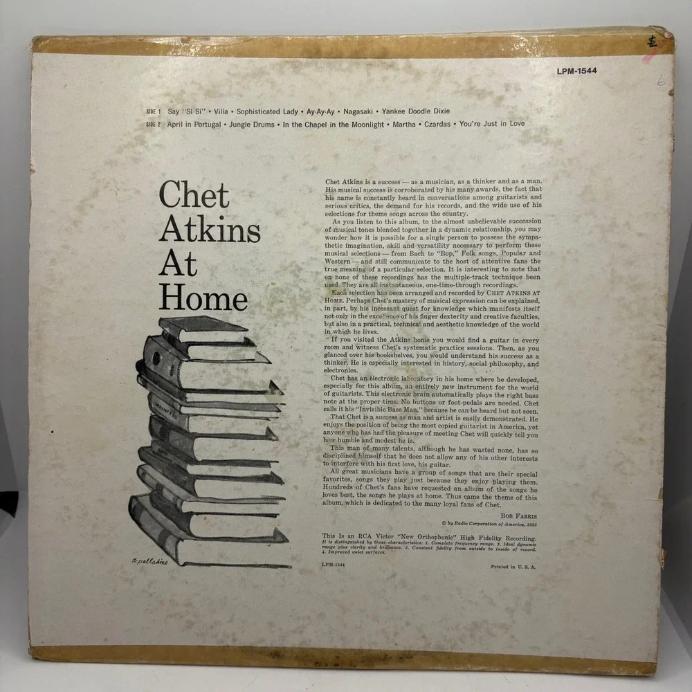 Chet Atkins At Home RCA Victor LPM 1544 Vinyl Record LP Album - Picture 2 of 2